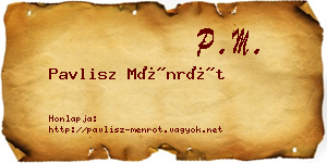 Pavlisz Ménrót névjegykártya